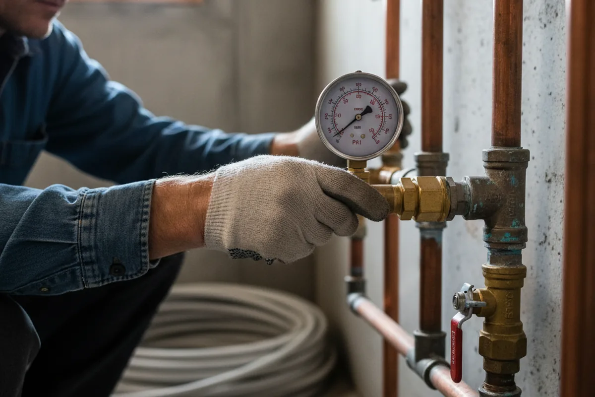 Pressure testing a repaired line during Water Line Repair in Cusick